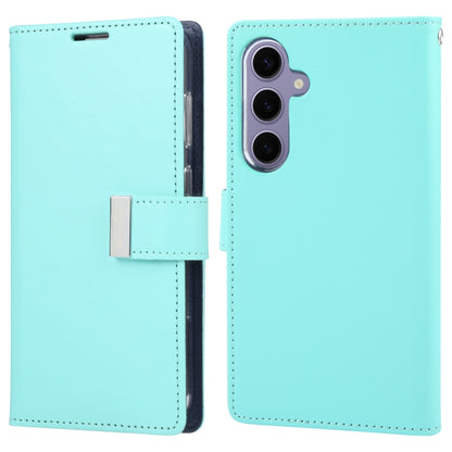 For Samsung Galaxy S24 5G GOOSPERY RICH DIARY Crazy Horse Texture Leather Phone Case(Mint Green) - Galaxy S24 5G Cases by GOOSPERY | Online Shopping South Africa | PMC Jewellery | Buy Now Pay Later Mobicred