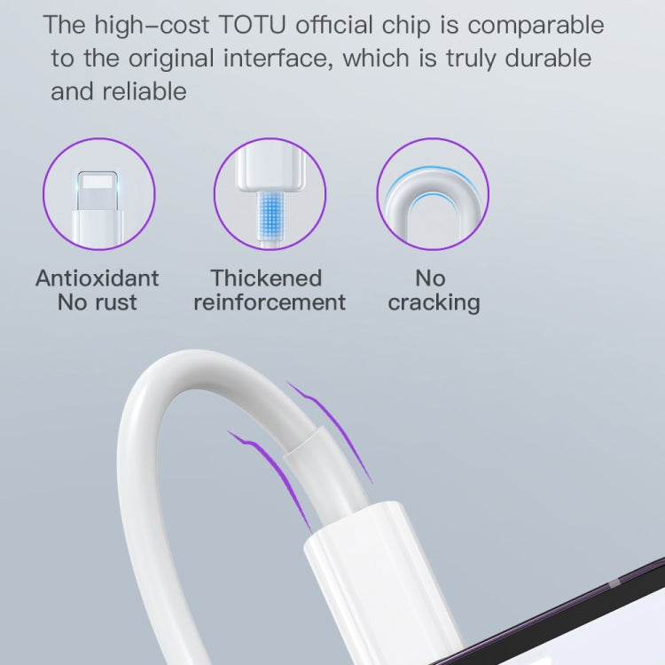 TOTU CB-1-L 15W USB to 8 Pin Fast Charging Data Cable, Length: 1m(White) - Normal Style Cable by TOTUDESIGN | Online Shopping South Africa | PMC Jewellery | Buy Now Pay Later Mobicred