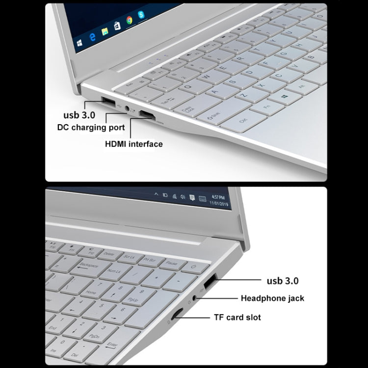 V8 15.6 inch Ultrathin Laptop, 16GB+128GB, Windows 10 Intel Jasper Lake N5095 Quad Core(Silver) - Others by PMC Jewellery | Online Shopping South Africa | PMC Jewellery