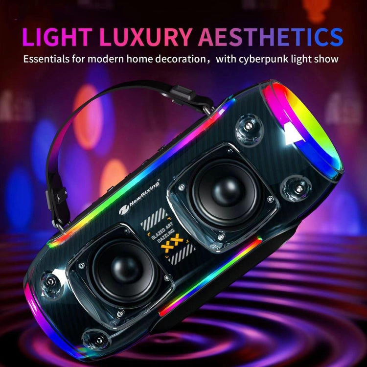 New Rixing NR8806 Portable Outdoor Wireless Bluetooth Speaker RGB Colorful Subwoofer, Style:Without Mic(Blue) - Desktop Speaker by NewRixing | Online Shopping South Africa | PMC Jewellery | Buy Now Pay Later Mobicred