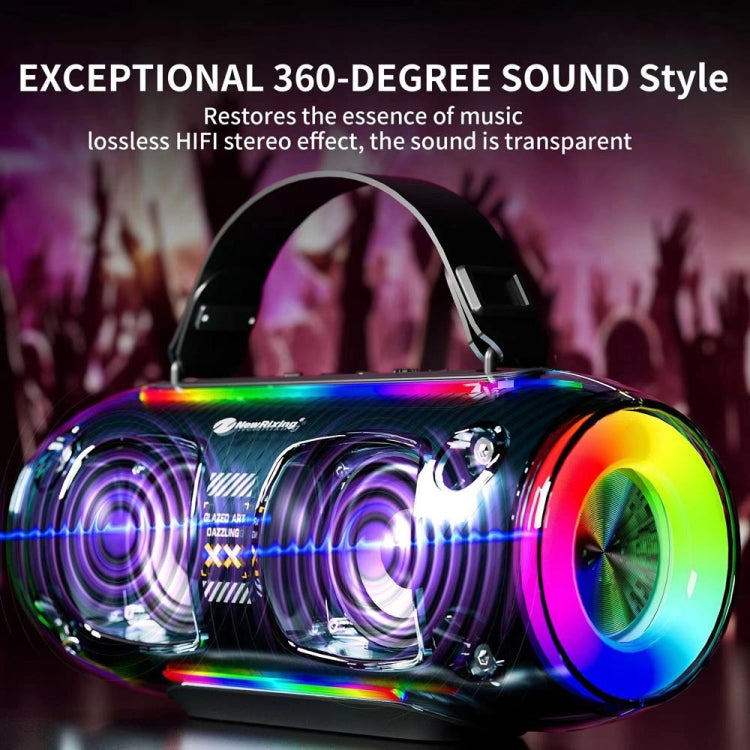 New Rixing NR8806 Portable Outdoor Wireless Bluetooth Speaker RGB Colorful Subwoofer, Style:Without Mic(Blue) - Desktop Speaker by NewRixing | Online Shopping South Africa | PMC Jewellery | Buy Now Pay Later Mobicred