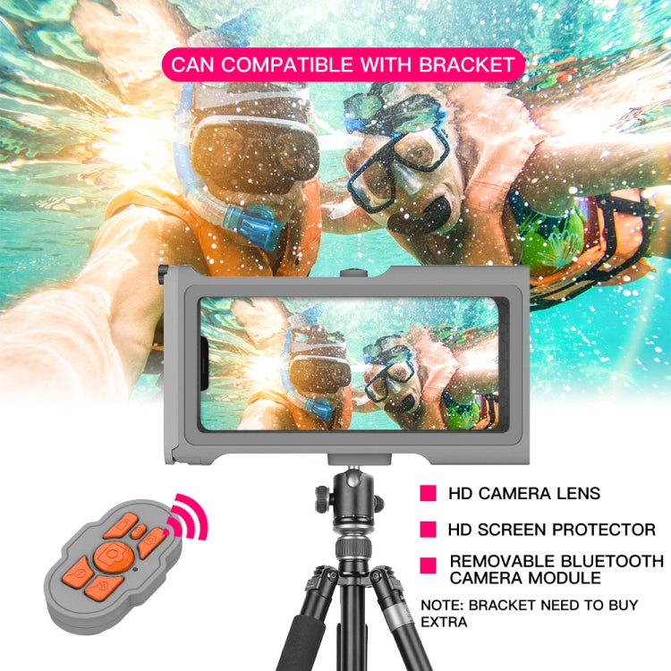 Diving Shell Gen3 Bluetooth Waterproof Phone Case(Grey Orange) - Waterproof Bag by PMC TechLife | Online Shopping South Africa | PMC TechLife | Buy Now Pay Later Mobicred