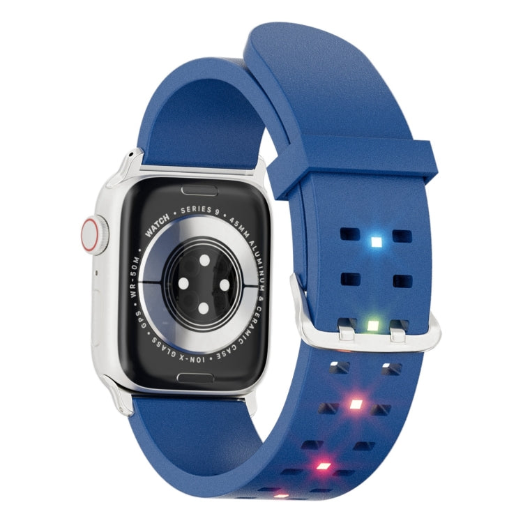 For Apple Watch Ultra 2 49mm Luminous Colorful Light Silicone Watch Band(Blue) - Watch Bands by PMC Jewellery | Online Shopping South Africa | PMC Jewellery