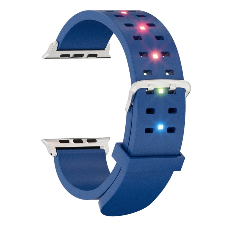 For Apple Watch Series 8 41mm Luminous Colorful Light Silicone Watch Band(Blue) - Watch Bands by PMC Jewellery | Online Shopping South Africa | PMC Jewellery