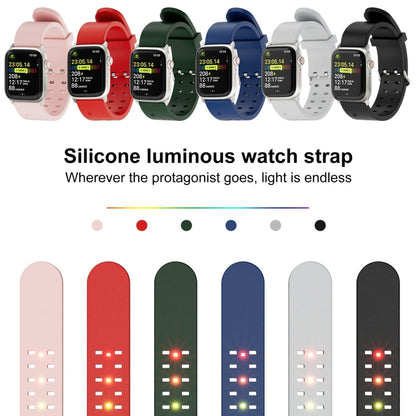 For Apple Watch SE 40mm Luminous Colorful Light Silicone Watch Band(Light Grey) - Watch Bands by PMC Jewellery | Online Shopping South Africa | PMC Jewellery