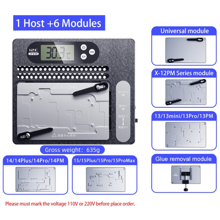 i2C T18 LCD Display PCB Motherboard Layered Desoldering Station For iPhone X-15 Pro Max with Glue Removal Module, US Plug - Repair Platform by i2C | Online Shopping South Africa | PMC Jewellery | Buy Now Pay Later Mobicred