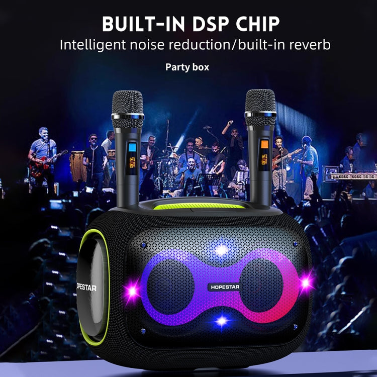 HOPESTAR Party Box 120W Karaoke Bluetooth Speaker with 2 Microphones(Navy Blue) - Desktop Speaker by HOPESTAR | Online Shopping South Africa | PMC Jewellery | Buy Now Pay Later Mobicred