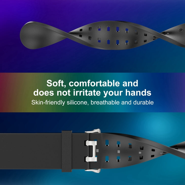 22mm Luminous Colorful Light Silicone Watch Band(Black) - 22mm Bands by PMC TechLife | Online Shopping South Africa | PMC TechLife