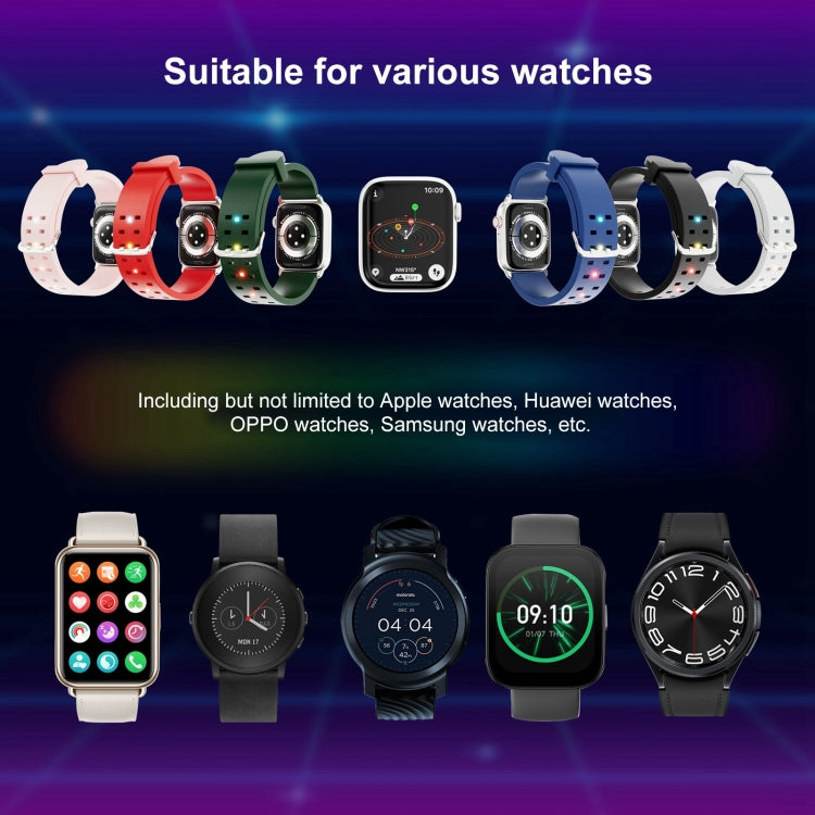 22mm Luminous Colorful Light Silicone Watch Band(Black) - 22mm Bands by PMC TechLife | Online Shopping South Africa | PMC TechLife
