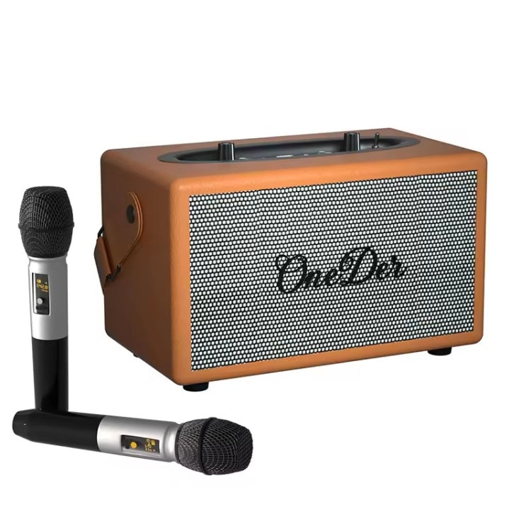 Oneder D7 Bluetooth Speaker Outdoor Karaoke Wireless Speakers With Two Mic(Orange) - Desktop Speaker by OneDer | Online Shopping South Africa | PMC Jewellery | Buy Now Pay Later Mobicred