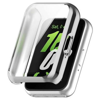 For Samsung Galaxy Fit 3 Full Coverage TPU Electroplated Watch Protective Case(Silver) - Watch Cases by PMC Jewellery | Online Shopping South Africa | PMC Jewellery