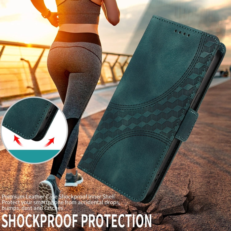 For iPhone 16 Pro Max Embossed Rhombus Starry Leather Phone Case(Green) - iPhone 16 Pro Max Cases by PMC TechLife | Online Shopping South Africa | PMC TechLife | Buy Now Pay Later Mobicred
