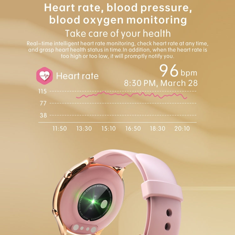 DM05 1.28 inch BT5.0 Smart Sport Watch, Support Sleep / Blood Oxygen / Temperature / Heart Rate / Blood Pressure Health Monitor(Pink) - Smart Watches by PMC Jewellery | Online Shopping South Africa | PMC Jewellery