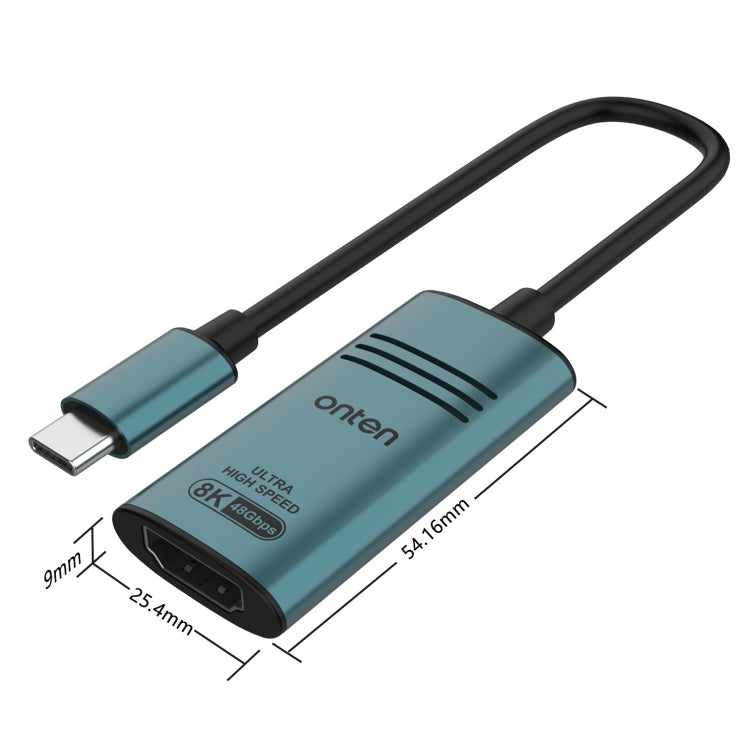 Onten UC981 8K 30Hz USB-C / Type-C to HDMI Video Converter Adapter(Pine Green) - Cable & Adapters by Onten | Online Shopping South Africa | PMC Jewellery | Buy Now Pay Later Mobicred