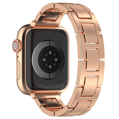 For Apple Watch Ultra 2 49mm H Slim Stainless Steel Watch Band(Rose Gold) - Watch Bands by PMC Jewellery | Online Shopping South Africa | PMC Jewellery