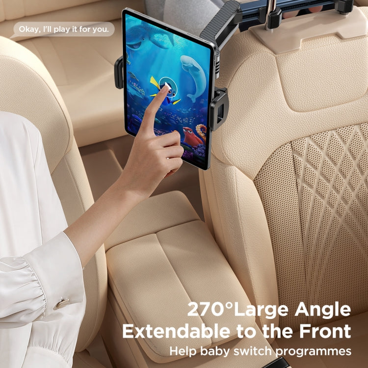 JOYROOM JR-ZS369 Car Headrest Phone & Tablet Holder(Metal Grey) - Car Holders by JOYROOM | Online Shopping South Africa | PMC Jewellery | Buy Now Pay Later Mobicred