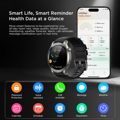JOYROOM JR-FV1 Venture Series 1.43 inch Bluetooth Call Smart Watch Supports Sleep Monitoring/Blood Oxygen Detection(Dark Grey) - Smart Watches by JOYROOM | Online Shopping South Africa | PMC Jewellery