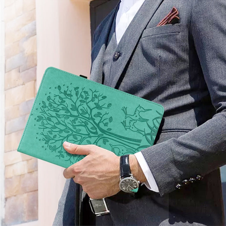 For Lenovo Tab M11 / Xiaoxin Pad 11 2024 Tree & Deer Embossed Leather Tablet Case(Green) - Lenovo by PMC Jewellery | Online Shopping South Africa | PMC Jewellery | Buy Now Pay Later Mobicred