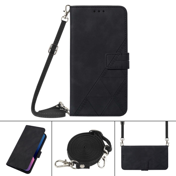 For Google Pixel 9 Crossbody 3D Embossed Flip Leather Phone Case(Black) - Google Cases by PMC Jewellery | Online Shopping South Africa | PMC Jewellery | Buy Now Pay Later Mobicred