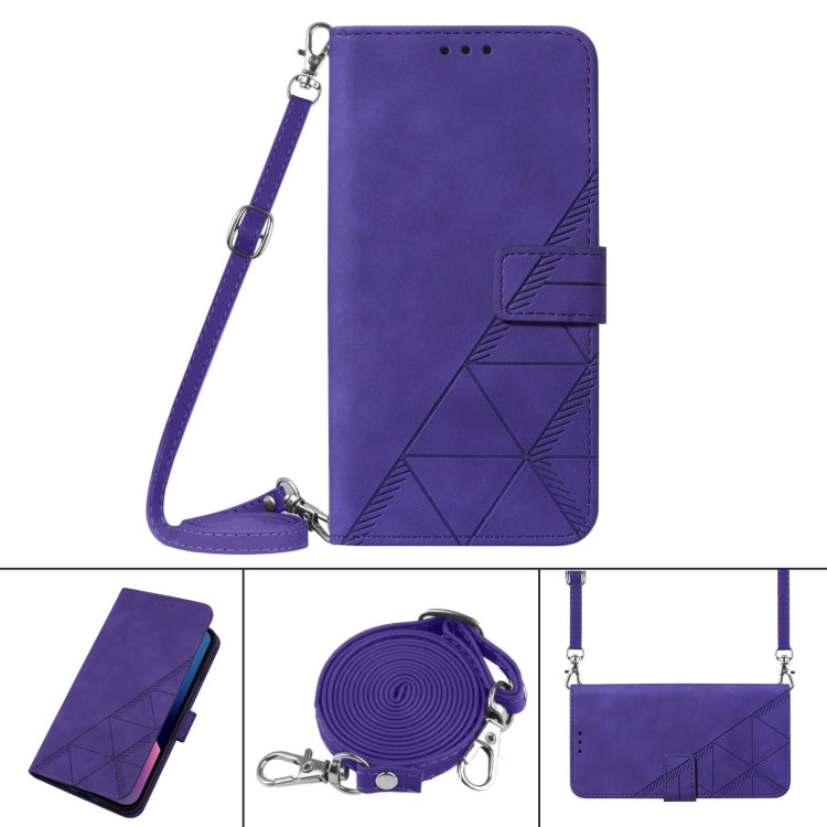 For Google Pixel 9 Crossbody 3D Embossed Flip Leather Phone Case(Purple) - Google Cases by PMC Jewellery | Online Shopping South Africa | PMC Jewellery | Buy Now Pay Later Mobicred