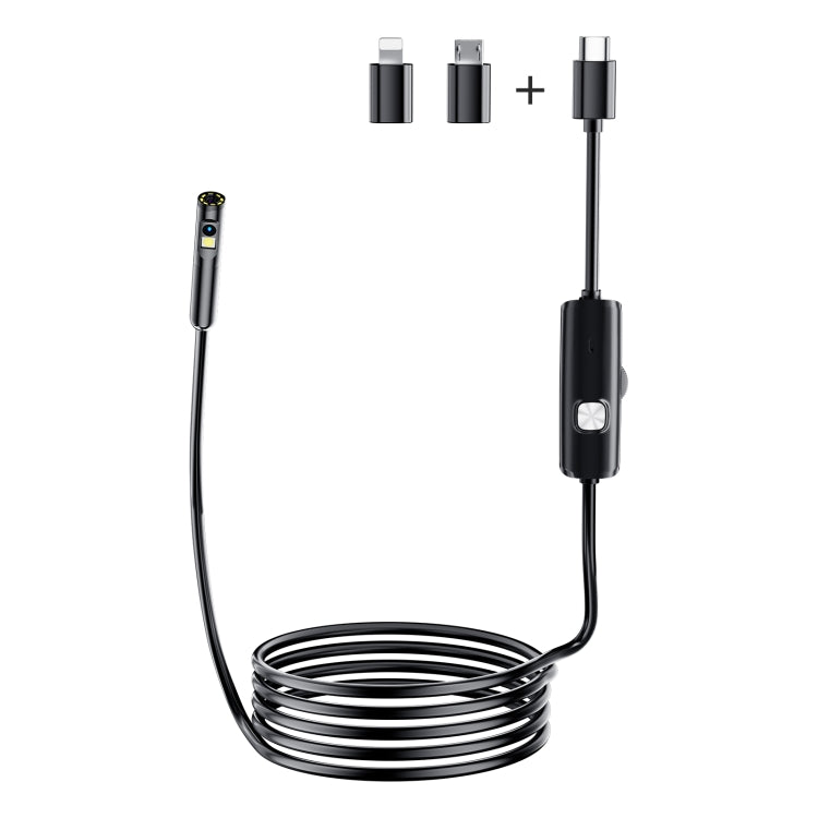 AN112 8mm Double Lenses HD Industry Endoscope Type-C + Micro USB + 8 Pin Connection, Length:3.5m Soft Tube -  by PMC TechLife | Online Shopping South Africa | PMC TechLife | Buy Now Pay Later Mobicred