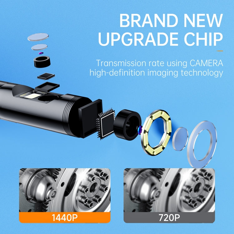 AN112 8mm Double Lenses HD Industry Endoscope Type-C + Micro USB + 8 Pin Connection, Length:1m Hard Tube -  by PMC Jewellery | Online Shopping South Africa | PMC Jewellery | Buy Now Pay Later Mobicred