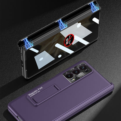 For Honor Magic V2 GKK Integrated Privacy Magnetic Folding Hinge All-inclusive Phone Case(Purple) - Honor Cases by GKK | Online Shopping South Africa | PMC Jewellery | Buy Now Pay Later Mobicred