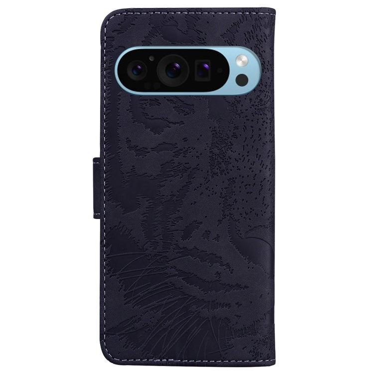 For Google Pixel 9 Pro 5G Tiger Embossing Pattern Flip Leather Phone Case(Black) - Google Cases by PMC TechLife | Online Shopping South Africa | PMC TechLife | Buy Now Pay Later Mobicred