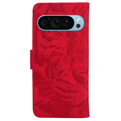 For Google Pixel 9 Pro 5G Tiger Embossing Pattern Flip Leather Phone Case(Red) - Google Cases by PMC Jewellery | Online Shopping South Africa | PMC Jewellery | Buy Now Pay Later Mobicred