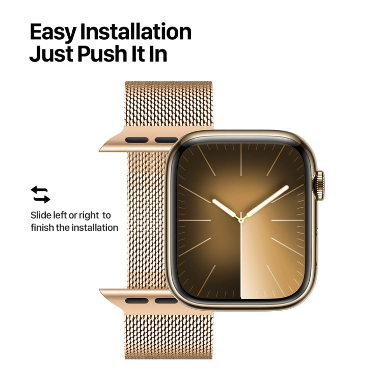 For Apple Watch Series 9 45mm DUX DUCIS Milanese Pro Series Stainless Steel Watch Band(Gold) - Watch Bands by DUX DUCIS | Online Shopping South Africa | PMC Jewellery