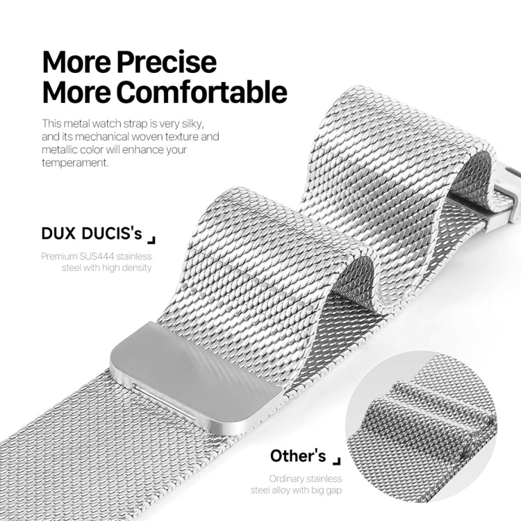 For Apple Watch Series 7 45mm DUX DUCIS Milanese Pro Series Stainless Steel Watch Band(Silver) - Watch Bands by DUX DUCIS | Online Shopping South Africa | PMC Jewellery