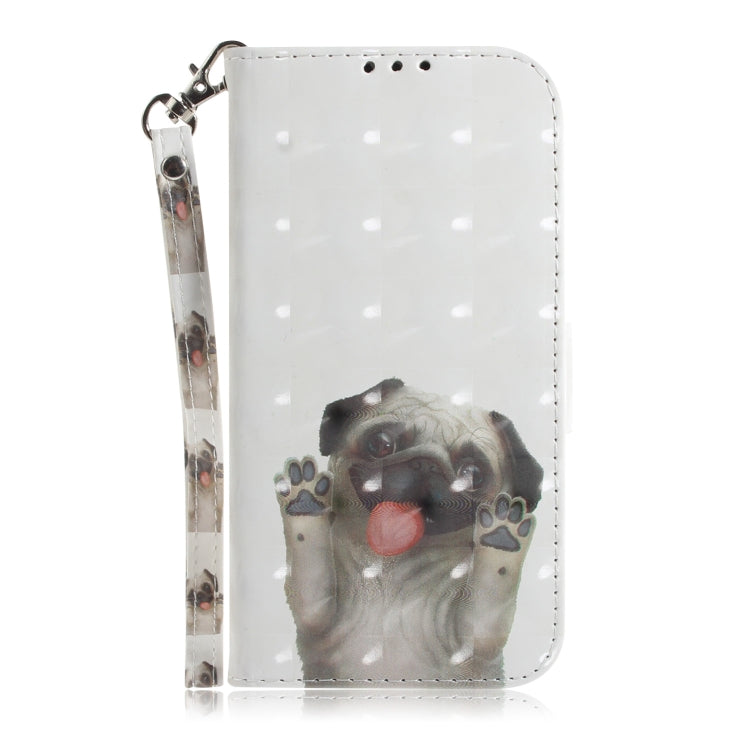 For Google Pixel 9 3D Colored Horizontal Flip Leather Phone Case(Pug) - Google Cases by PMC Jewellery | Online Shopping South Africa | PMC Jewellery | Buy Now Pay Later Mobicred