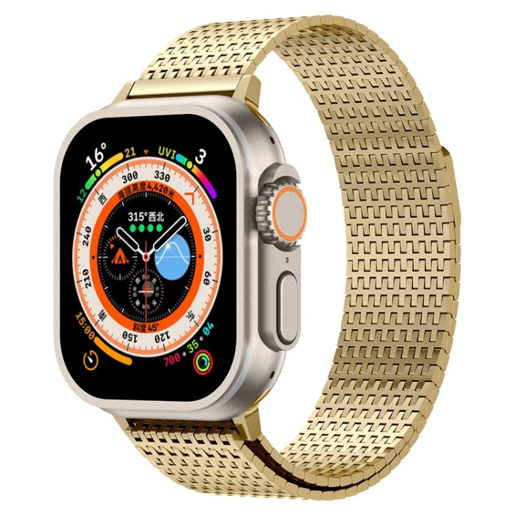 For Apple Watch Series 9 41mm Milanese Loop Magnetic Clasp Stainless Steel Watch Band(Gold) - Watch Bands by PMC Jewellery | Online Shopping South Africa | PMC Jewellery