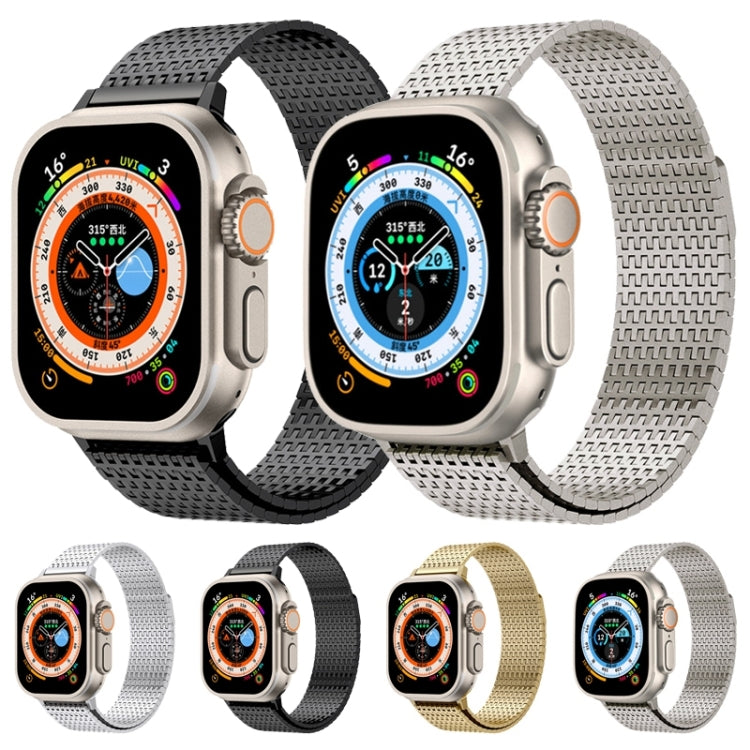 For Apple Watch 38mm Milanese Loop Magnetic Clasp Stainless Steel Watch Band(Black) - Watch Bands by PMC Jewellery | Online Shopping South Africa | PMC Jewellery