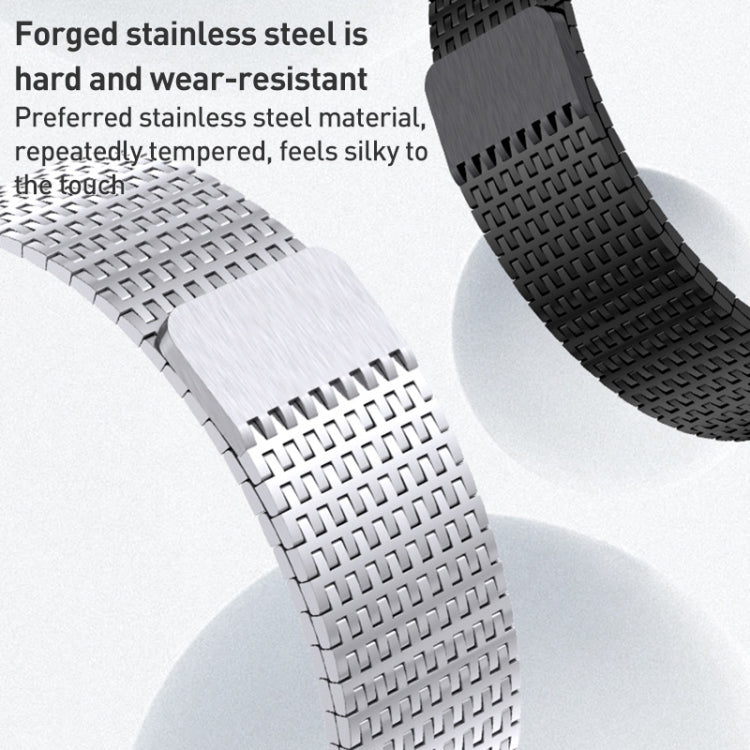 For Apple Watch Ultra 49mm Milanese Loop Magnetic Clasp Stainless Steel Watch Band(Black) - Watch Bands by PMC Jewellery | Online Shopping South Africa | PMC Jewellery