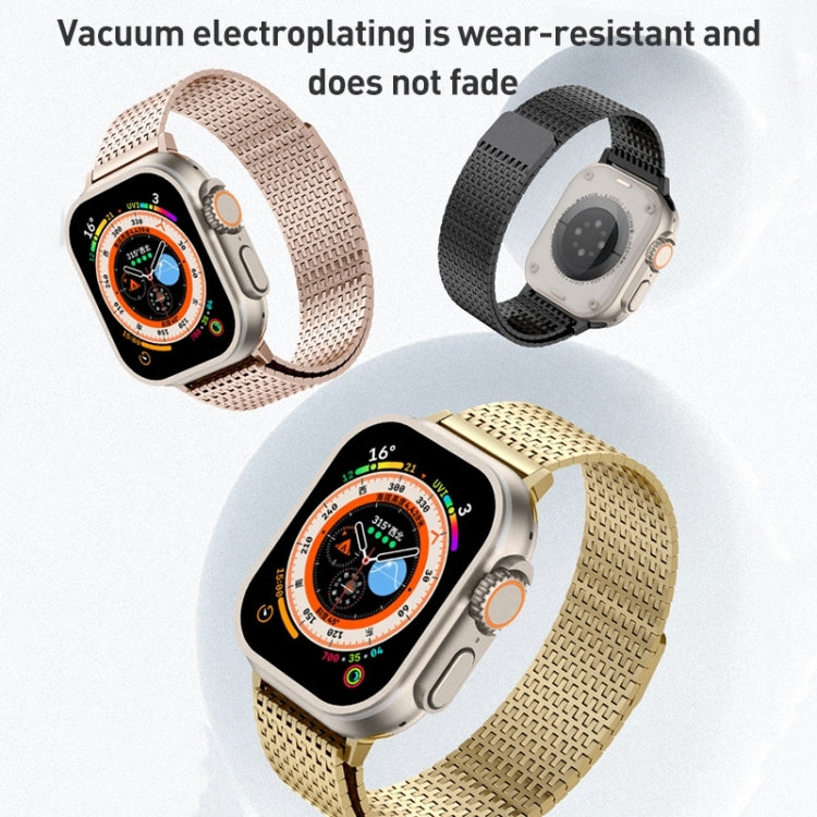 For Apple Watch Series 9 41mm Milanese Loop Magnetic Clasp Stainless Steel Watch Band(Titanium Gold) - Watch Bands by PMC Jewellery | Online Shopping South Africa | PMC Jewellery