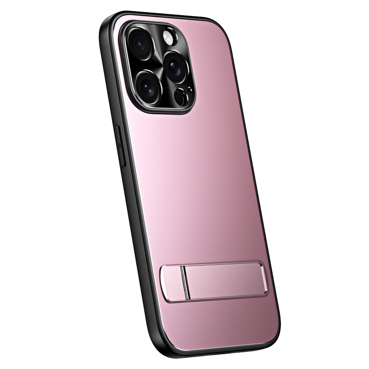 For iPhone 14 Pro Max R-JUST RJ-61 Electroplating Frosted TPU + PC Phone Case with Holder(Pink) - iPhone 14 Pro Max Cases by R-JUST | Online Shopping South Africa | PMC TechLife | Buy Now Pay Later Mobicred