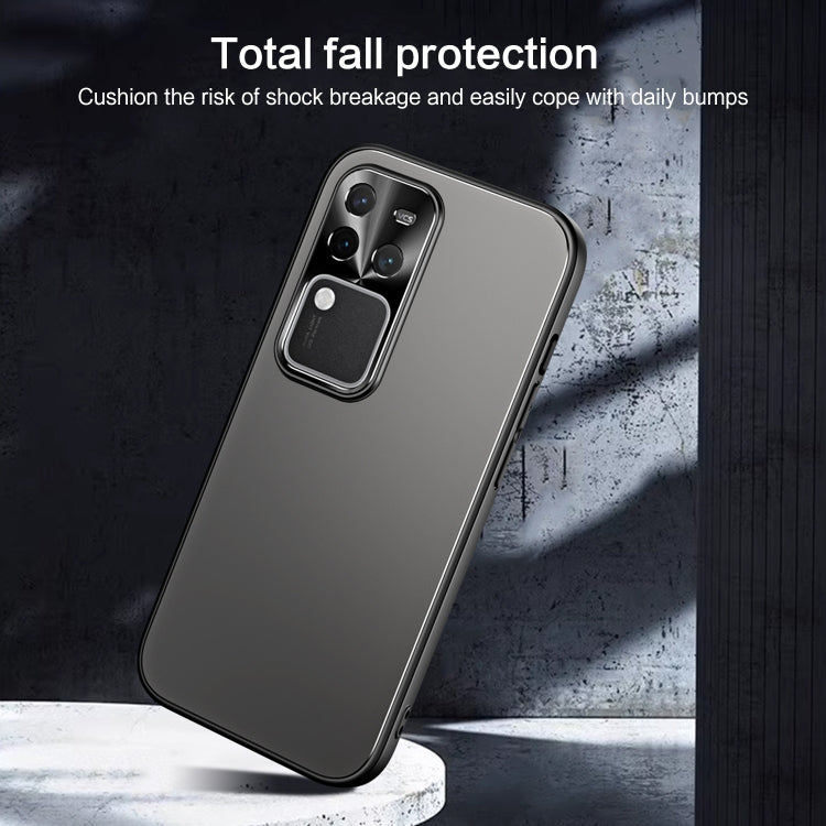 For vivo S18 Pro R-JUST RJ-61 Electroplating Frosted TPU + PC Phone Case with Holder(Silver) - S18 Pro Cases by R-JUST | Online Shopping South Africa | PMC Jewellery