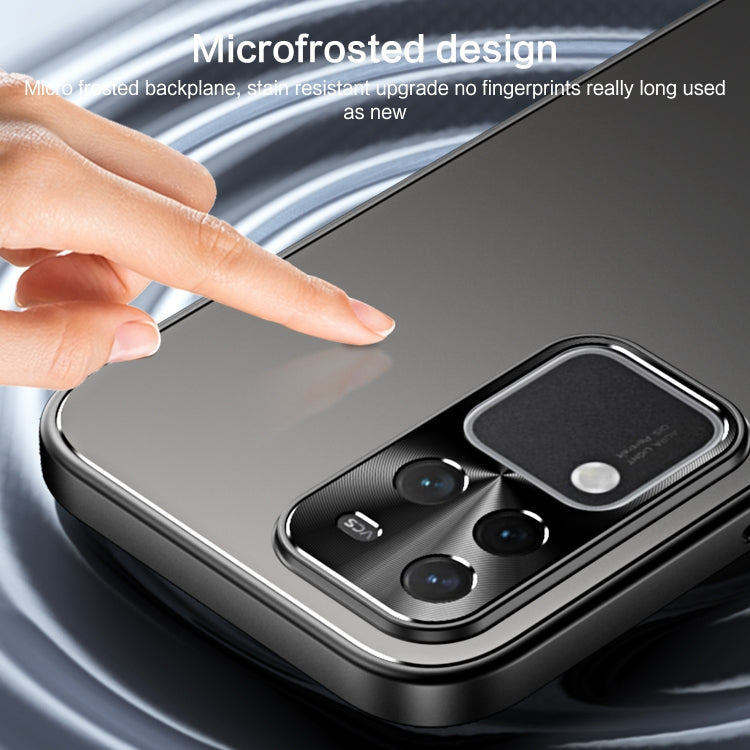 For vivo S18 Pro R-JUST RJ-61 Electroplating Frosted TPU + PC Phone Case with Holder(Blue) - S18 Pro Cases by R-JUST | Online Shopping South Africa | PMC TechLife