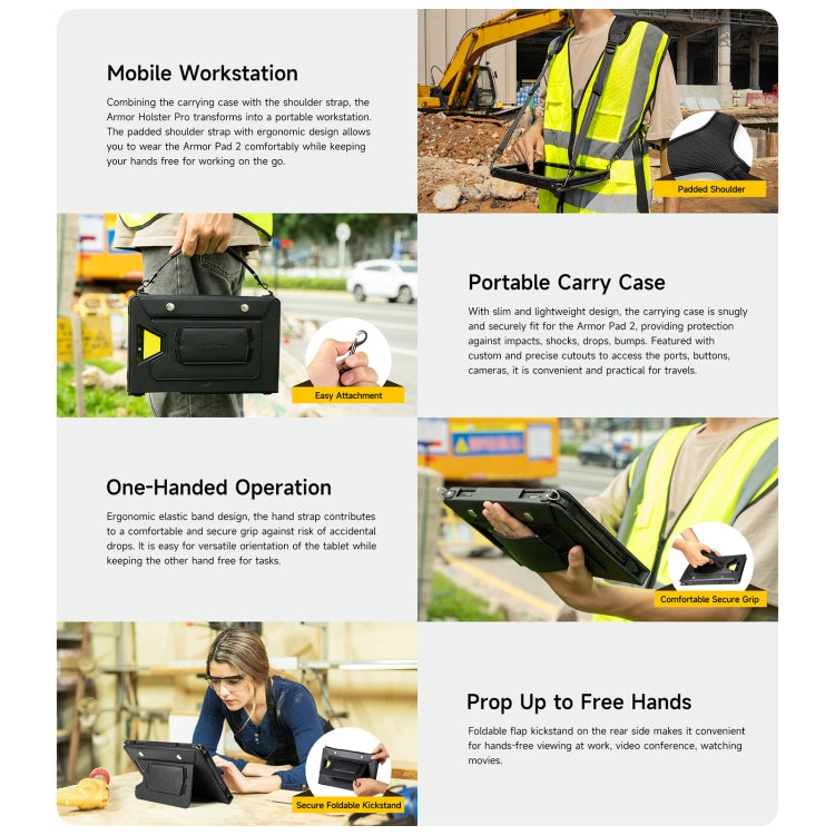 For Ulefone Armor Pad 2 Ulefone 4 in 1 Multi-purpose Tablet Carry Case(Black) - free shipping - PMC TechLife - Order now!