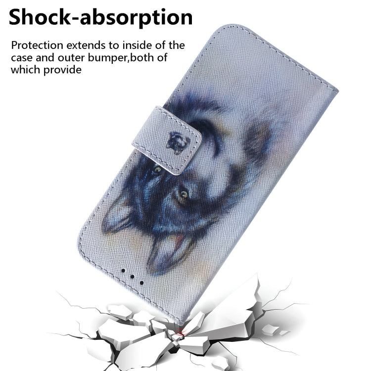 For Google Pixel 9 Pro Coloured Drawing Flip Leather Phone Case(White Wolf) - Google Cases by PMC Jewellery | Online Shopping South Africa | PMC Jewellery | Buy Now Pay Later Mobicred