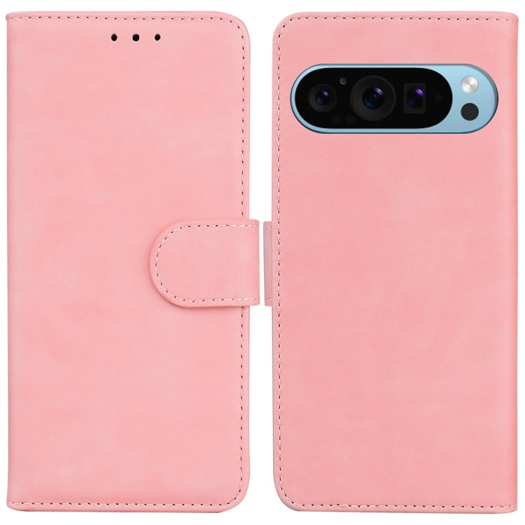 For Google Pixel 9 Pro Skin Feel Pure Color Flip Leather Phone Case(Pink) - Google Cases by PMC Jewellery | Online Shopping South Africa | PMC Jewellery | Buy Now Pay Later Mobicred