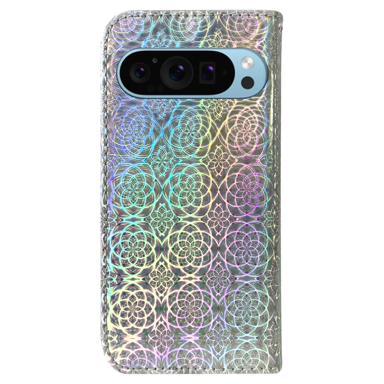 For Google Pixel 9 Colorful Magnetic Buckle Leather Phone Case(Silver) - Google Cases by PMC Jewellery | Online Shopping South Africa | PMC Jewellery | Buy Now Pay Later Mobicred