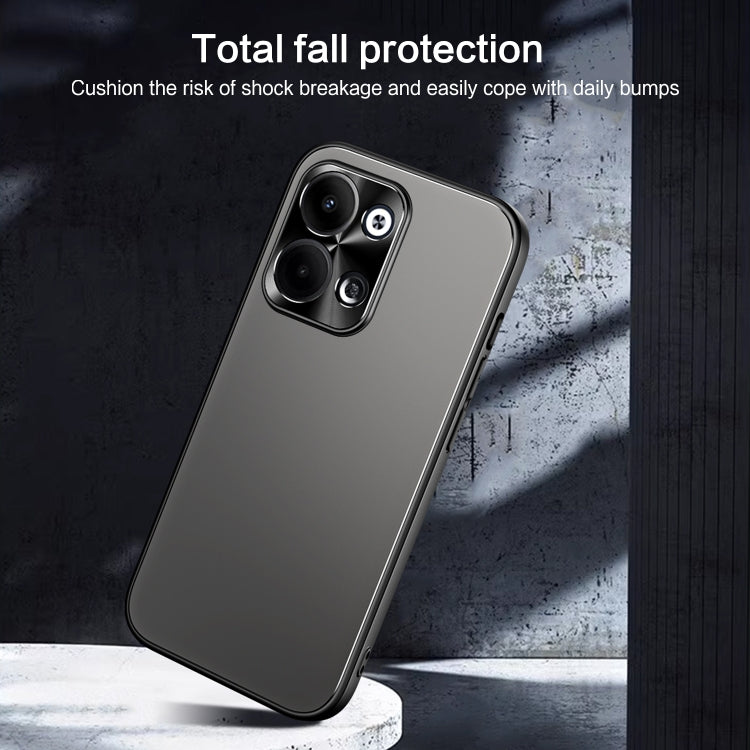 For OPPO Reno9 / Reno9 Pro R-JUST RJ-61 Electroplating Frosted TPU + PC Phone Case(Silver) - OPPO Cases by R-JUST | Online Shopping South Africa | PMC Jewellery