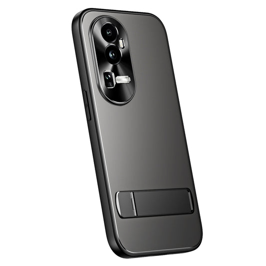 For OPPO Reno10 / Reno10 Pro Global R-JUST RJ-61 Electroplating Frosted TPU + PC Phone Case with Holder(Grey) - OPPO Cases by R-JUST | Online Shopping South Africa | PMC Jewellery