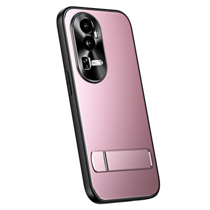 For OPPO Reno10 Pro+ Global R-JUST RJ-61 Electroplating Frosted TPU + PC Phone Case with Holder(Pink) - OPPO Cases by R-JUST | Online Shopping South Africa | PMC Jewellery