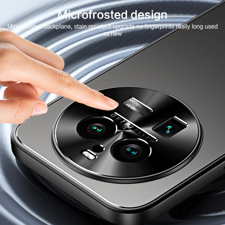 For OPPO Find X6 Pro R-JUST RJ-61 Electroplating Frosted TPU + PC Phone Case with Holder(Blue) - OPPO Cases by R-JUST | Online Shopping South Africa | PMC TechLife