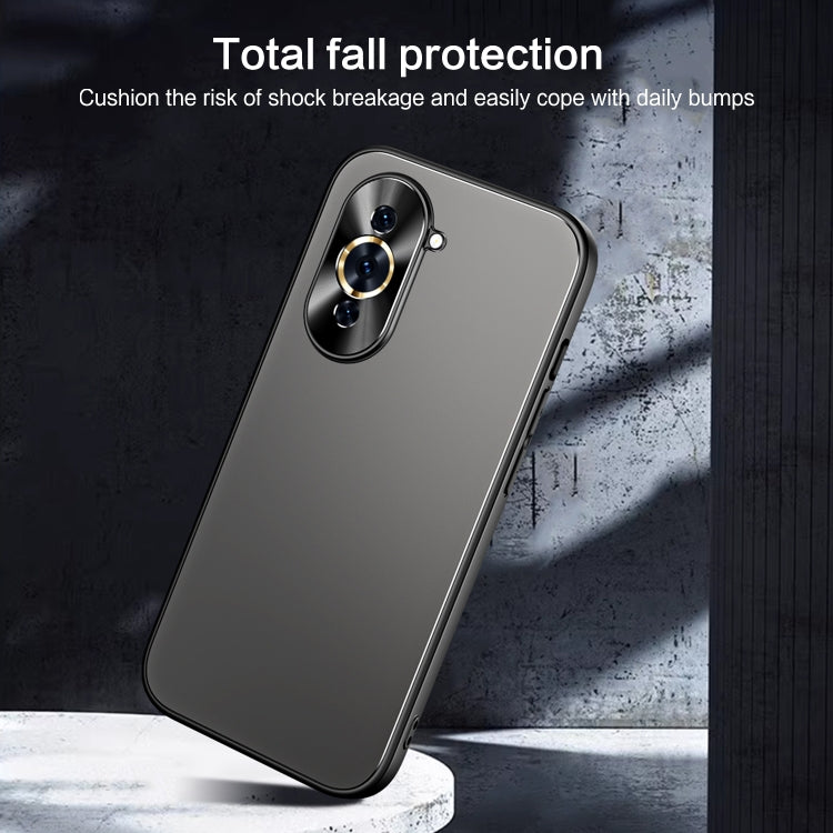 For Huawei nova 10 R-JUST RJ-61 Electroplating Frosted TPU + PC Phone Case with Holder(Silver) - Huawei Cases by R-JUST | Online Shopping South Africa | PMC Jewellery