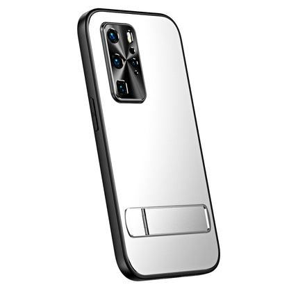 For Huawei P40 Pro R-JUST RJ-61 Electroplating Frosted TPU + PC Phone Case with Holder(Silver) - Huawei Cases by R-JUST | Online Shopping South Africa | PMC Jewellery