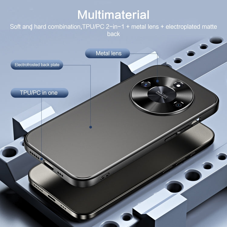 For Honor X50 R-JUST RJ-61 Electroplating Frosted TPU + PC Phone Case(Grey) - Honor Cases by R-JUST | Online Shopping South Africa | PMC TechLife | Buy Now Pay Later Mobicred
